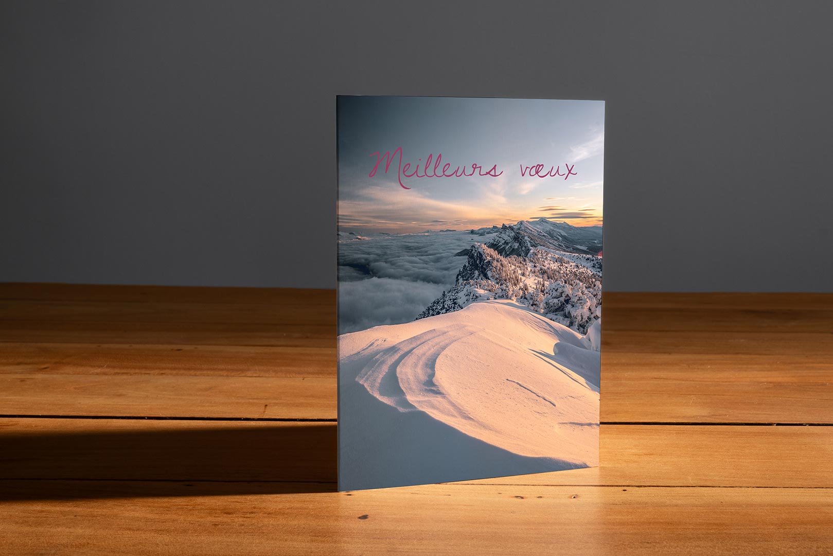 Une carte de vœux du sommet du Moucherotte dans le Vercors d'après photographie de Gaétan Mahé