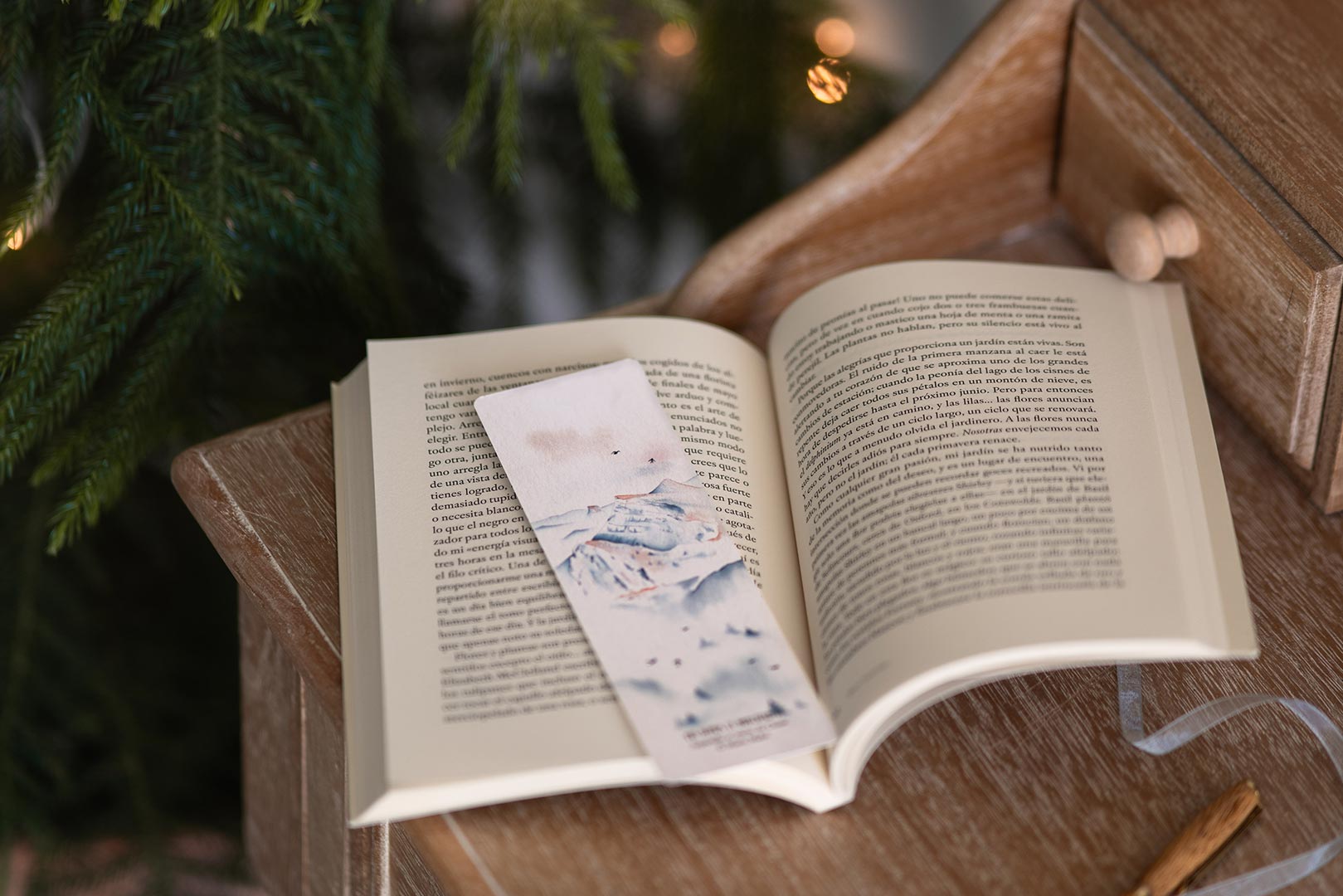 Marque Page du Vercors en Peinture Marque-pages du Vercors dans un décor de Noël